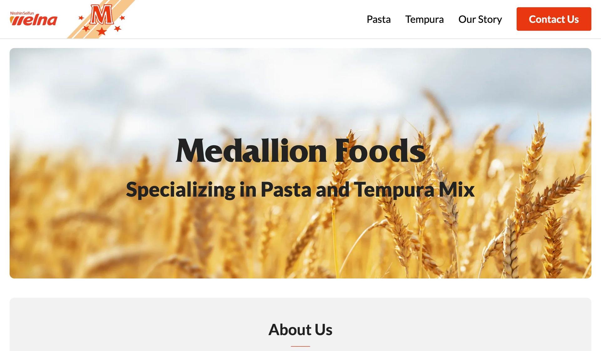 Medallion Foods-food snacks website examples