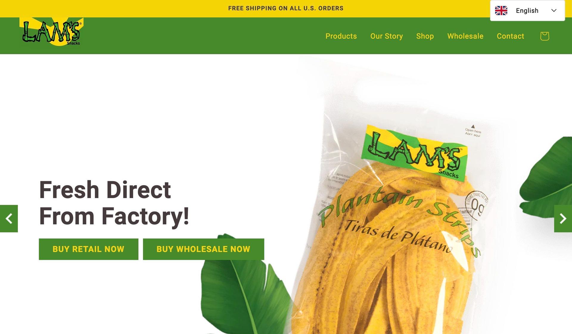 Lam Snacks-food snacks website examples