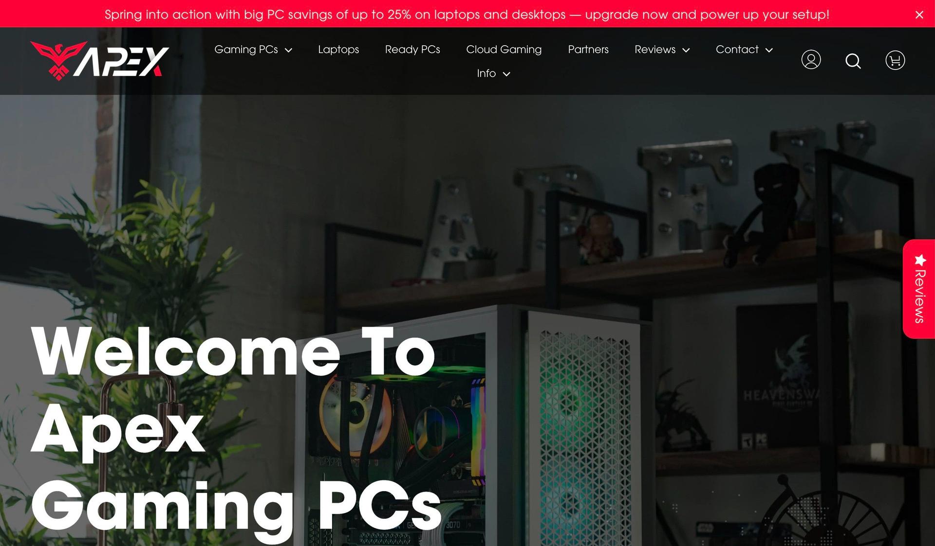 Apex Gaming PCs-shopify hardware store examples