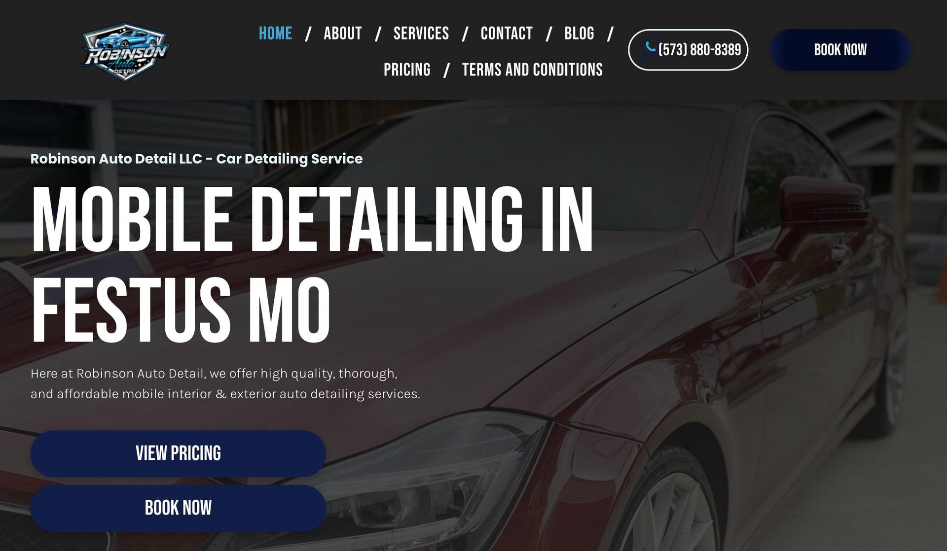 Robinson Auto Detail-auto detailing website designs