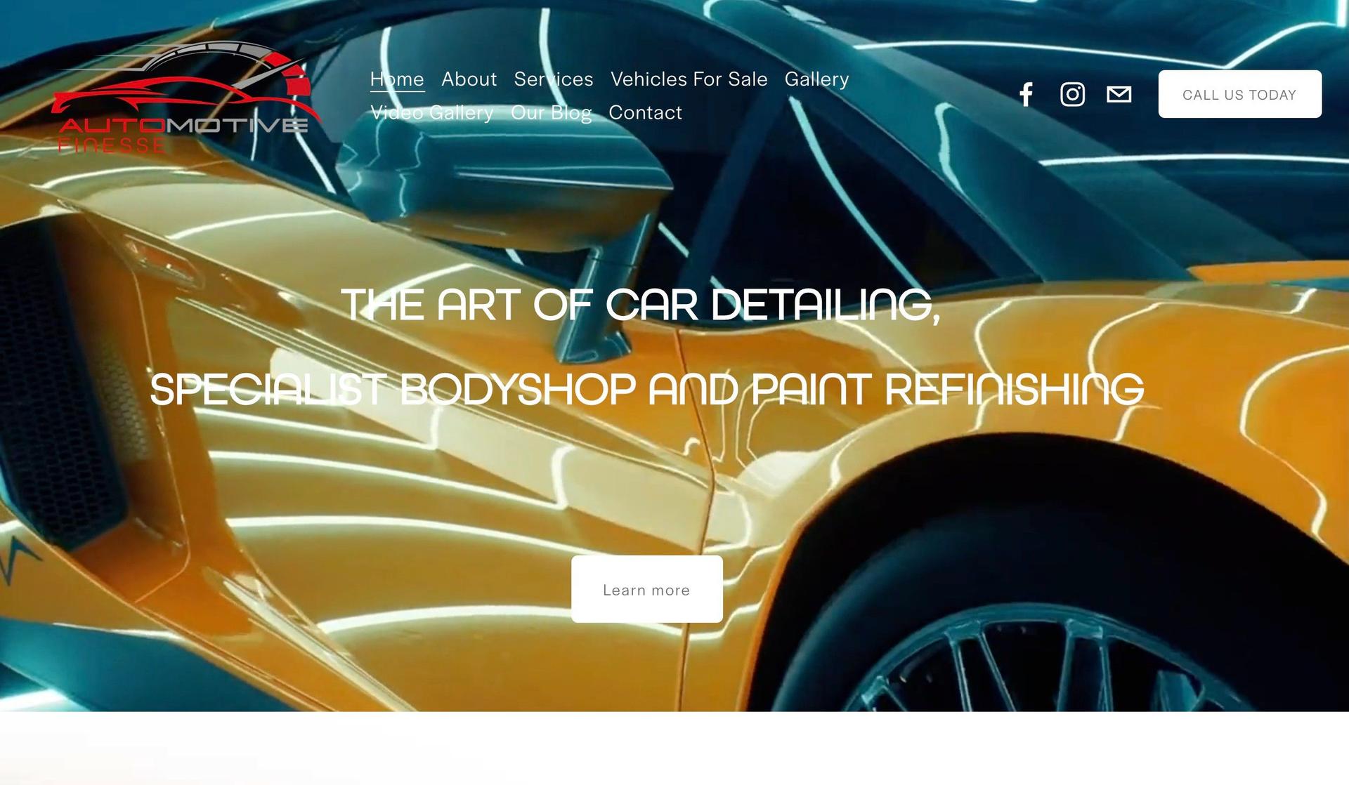 Automotive Finesse-auto detailing website designs