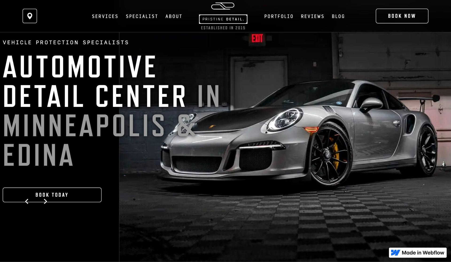 Pristine Detail MN-auto detailing website designs
