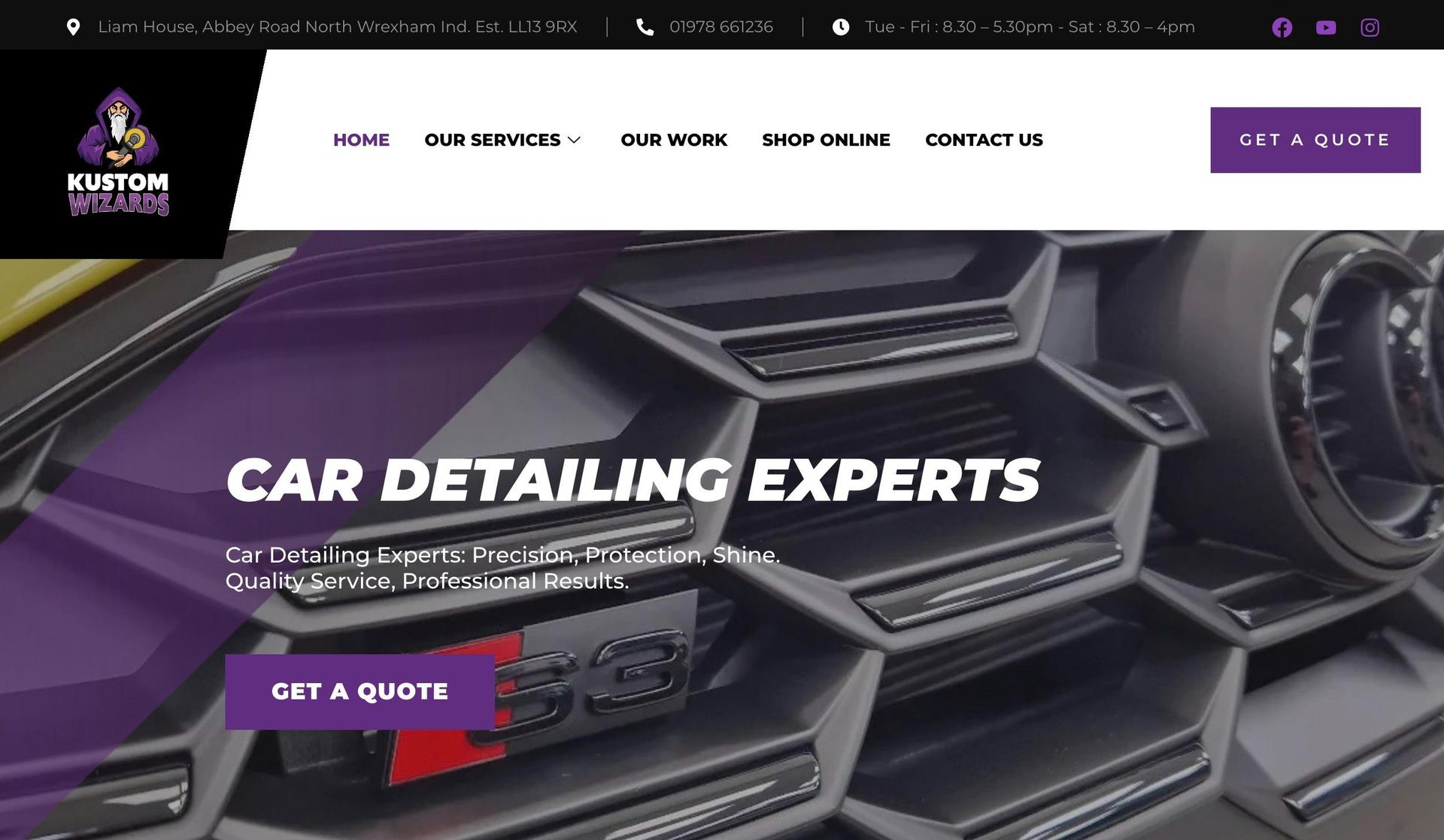 Kustom Wizards-auto detailing website designs