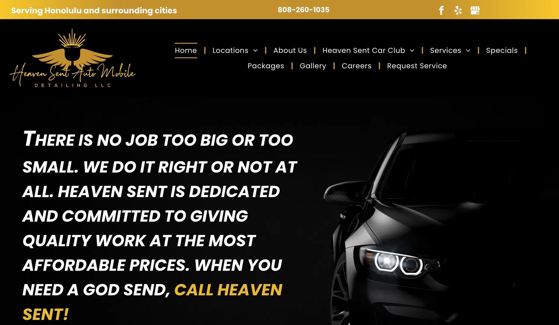 Heaven Sent Detailing-auto detailing website designs