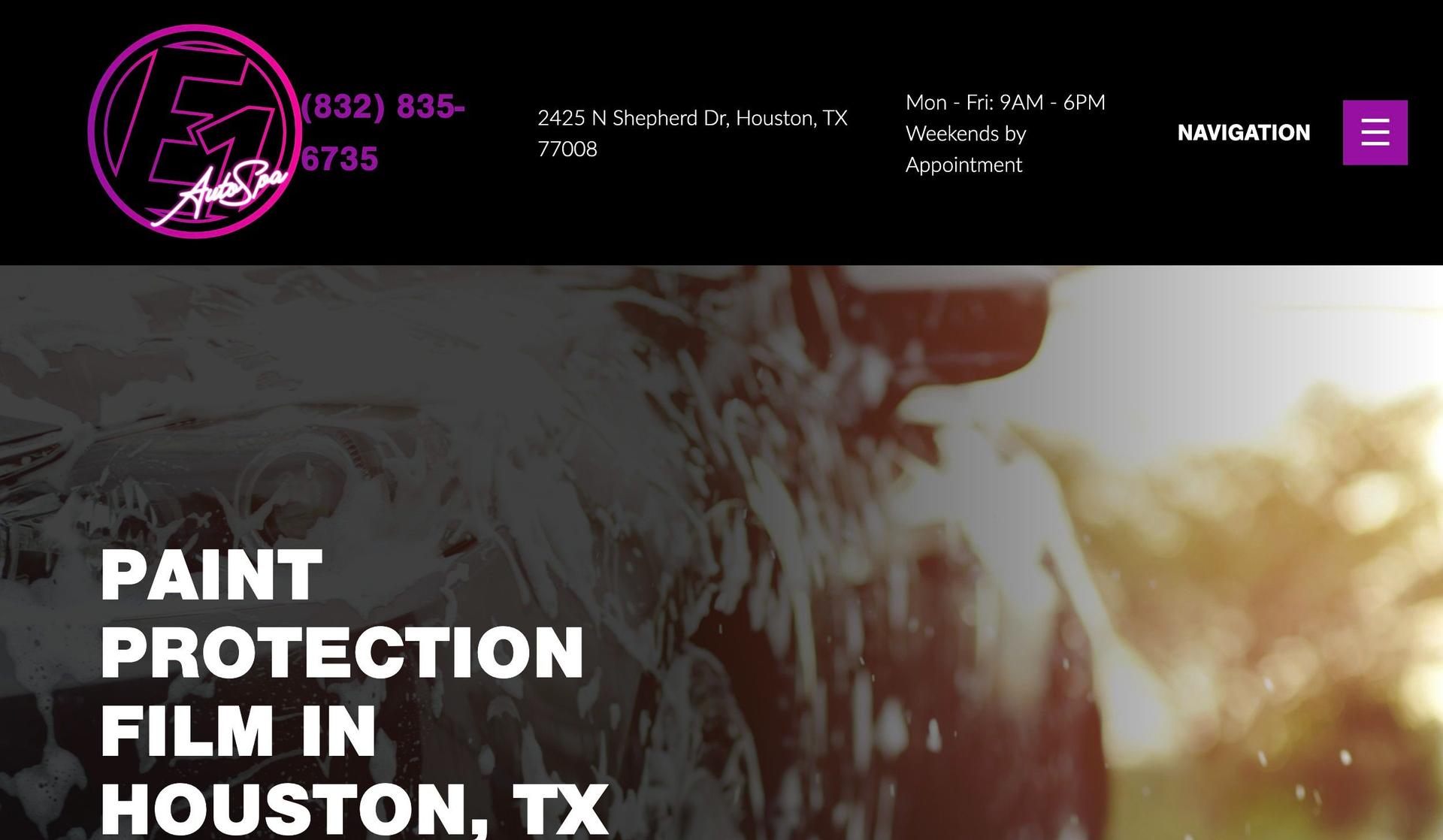 E1 Auto Spa-auto detailing website designs