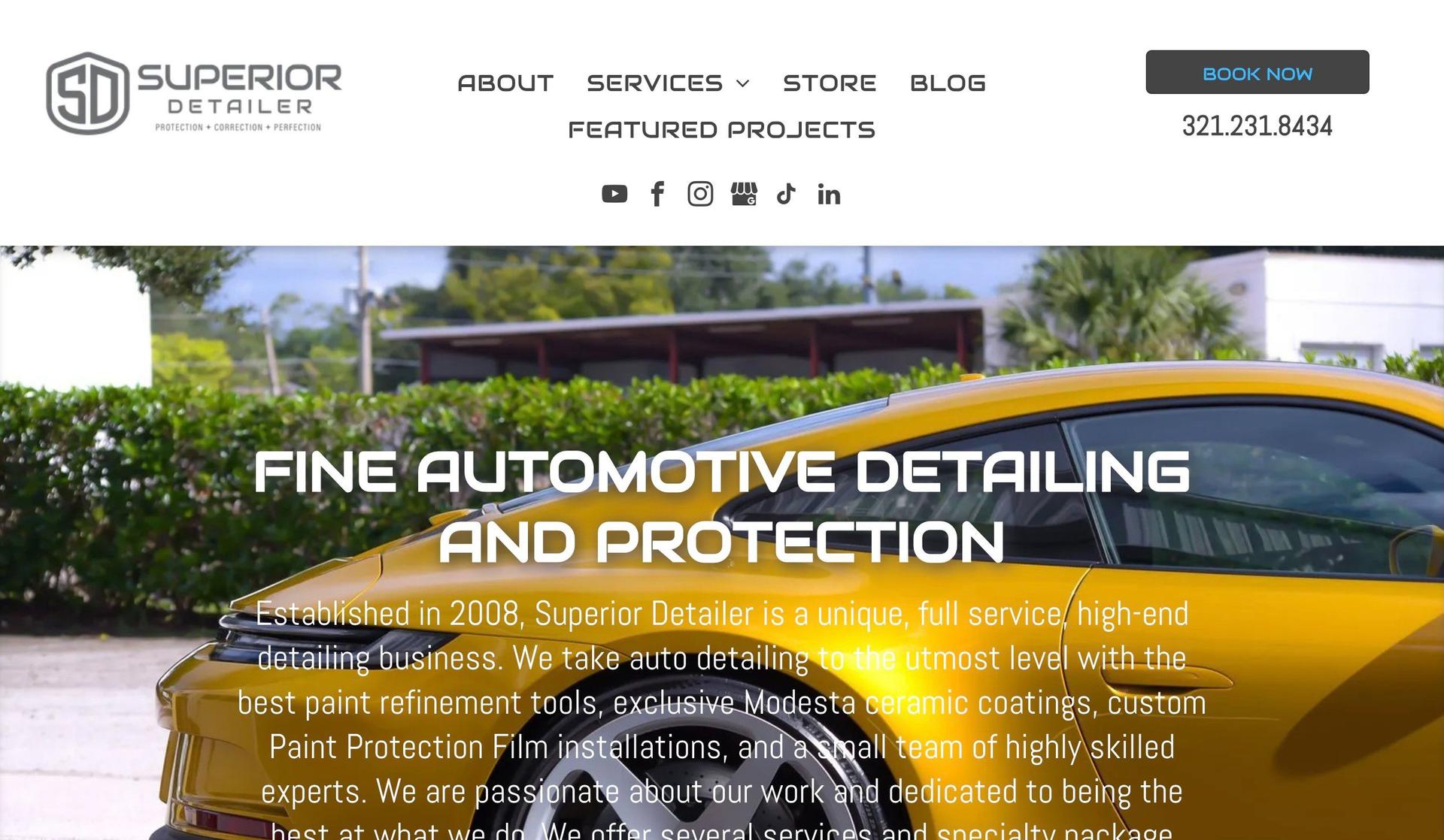 Superior Detailer-auto detailing website designs