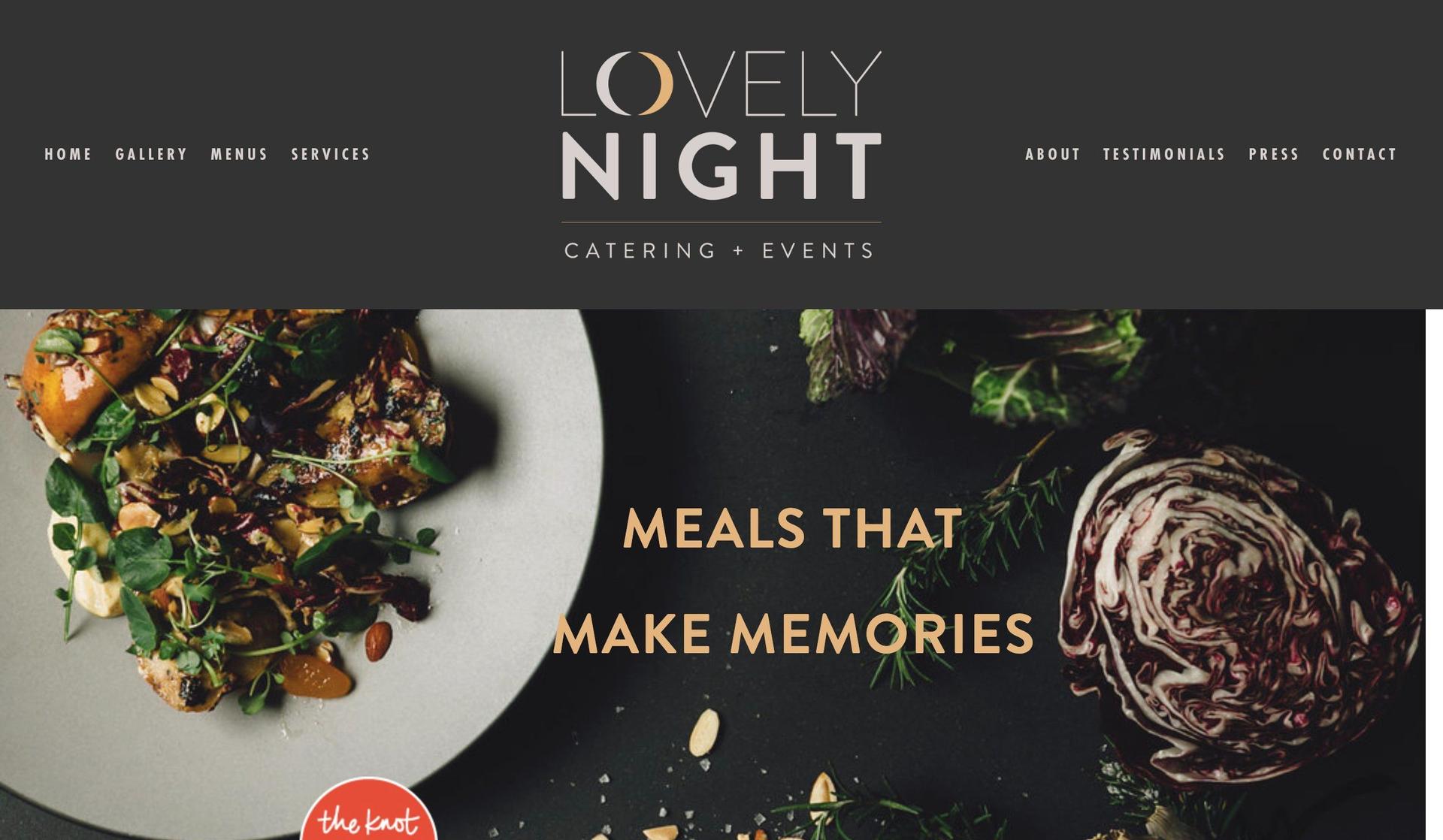 Lovely Night Seattle-catering website examples