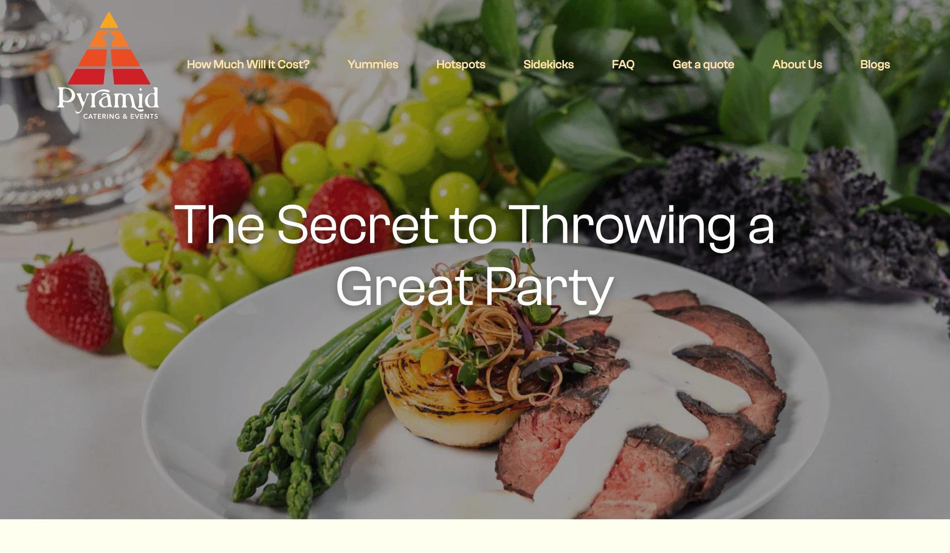 Pyramid Catering-catering website examples