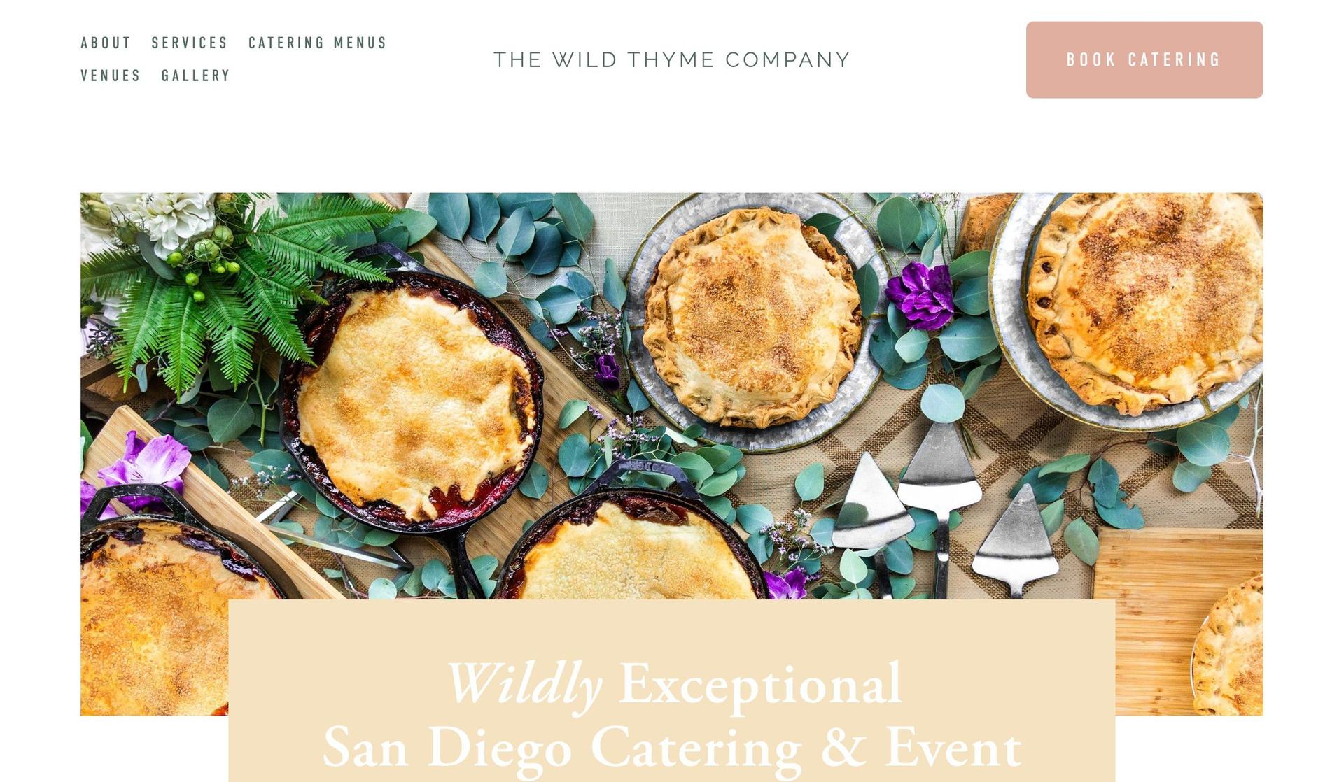 The Wild Thyme Company-catering website examples
