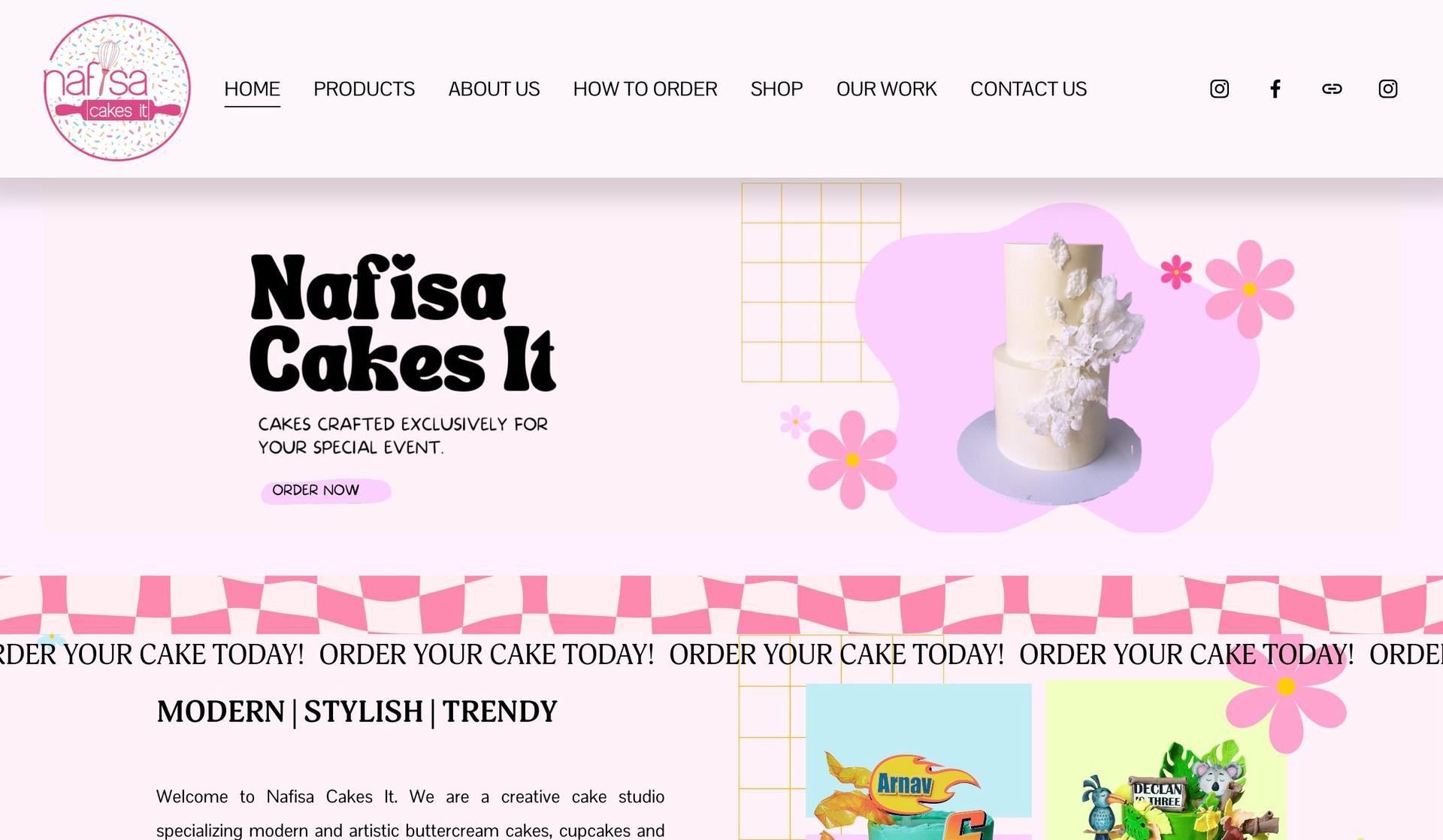 Nafisa Cakes It-catering website examples