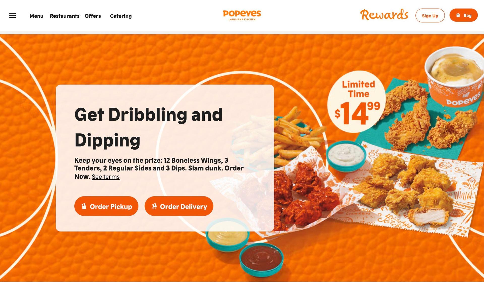 Popeyes-fast food website examples