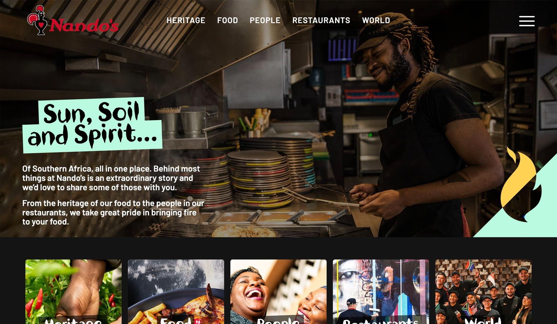 Nando's-fast food website examples