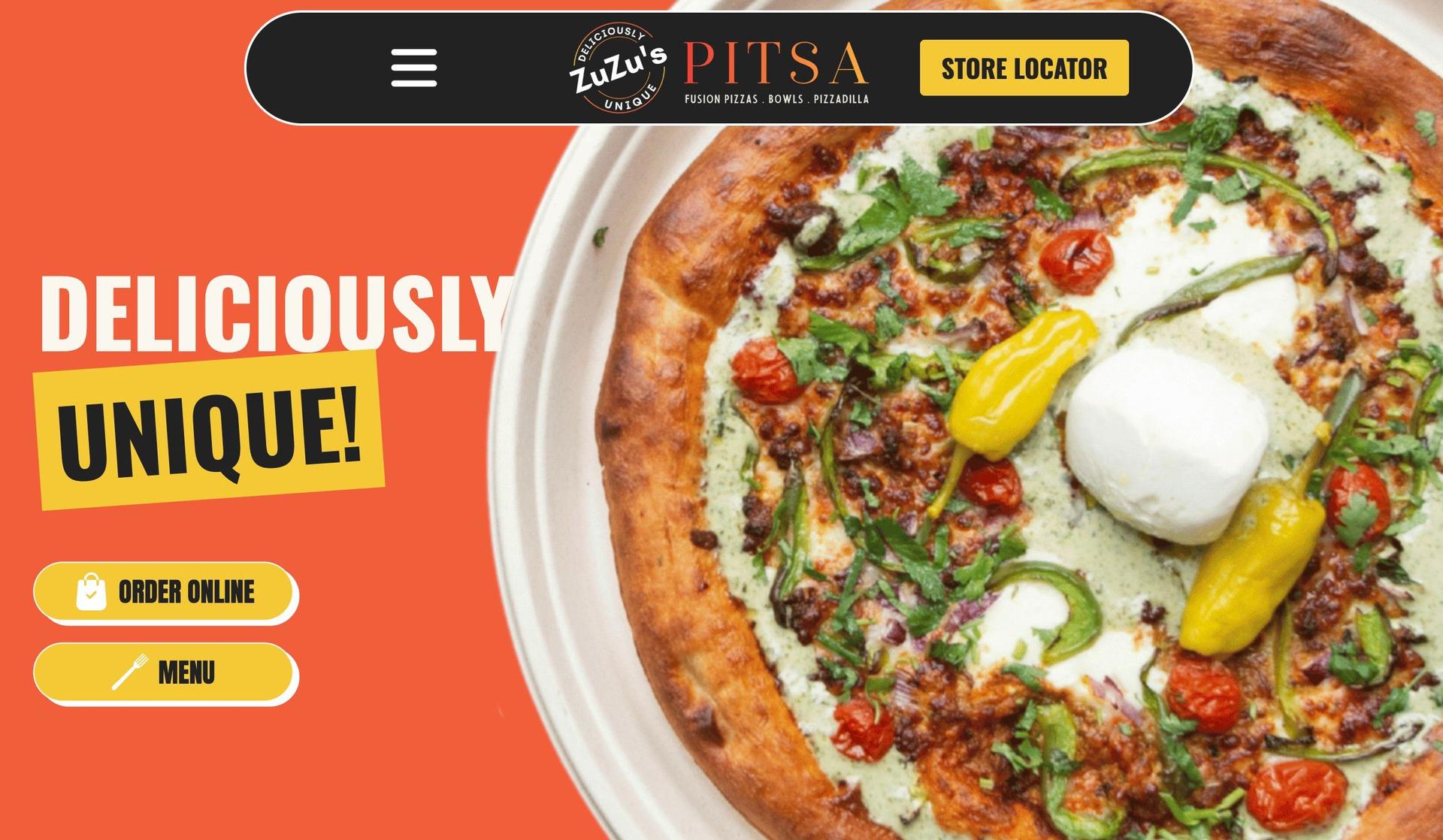 Pitsa-fast food website examples