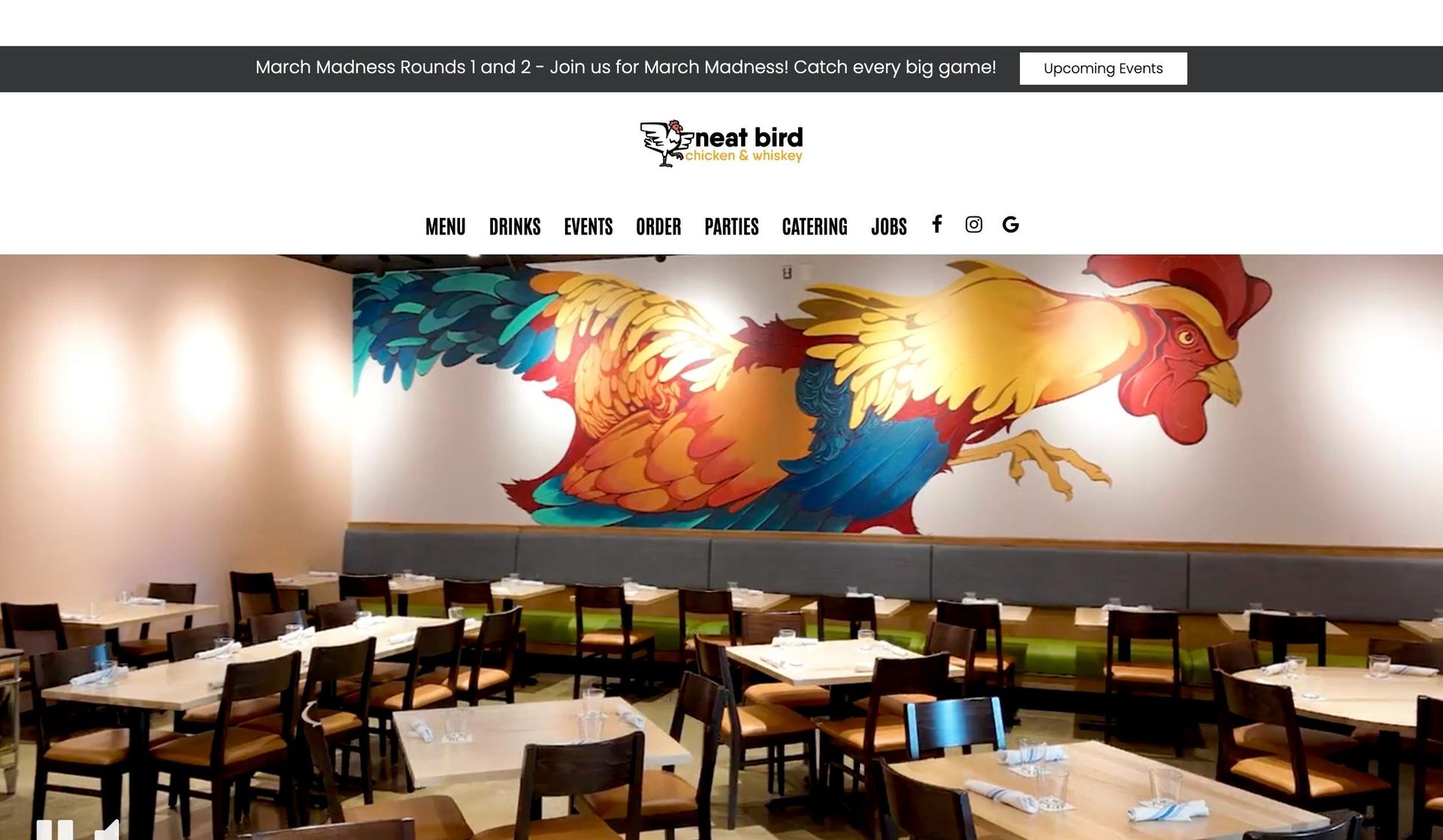 Neat Bird-fast food website examples