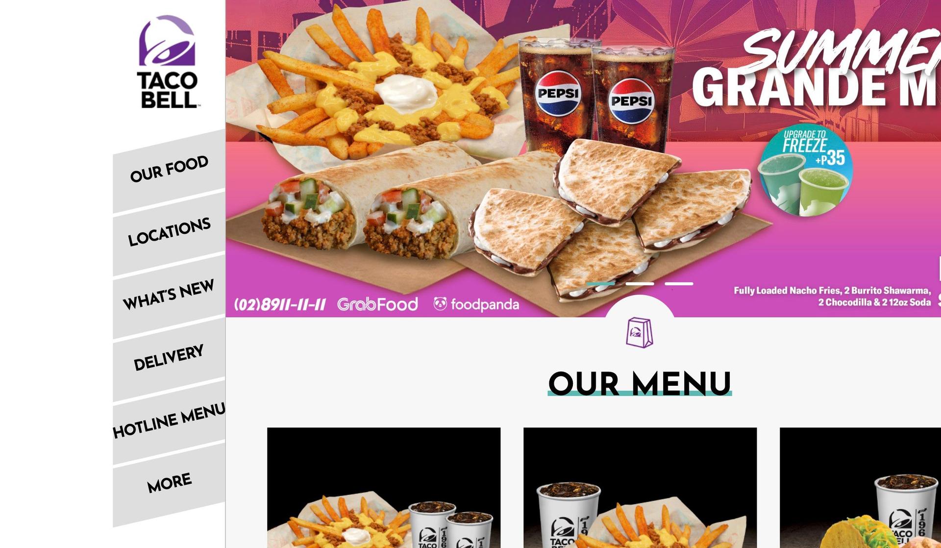 Taco Bell Philippines-fast food website examples