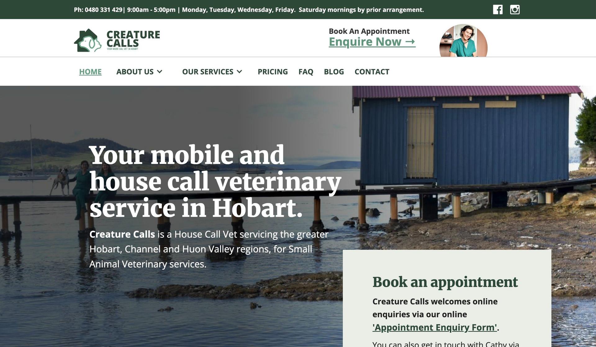 Creature Calls-veterinary websites