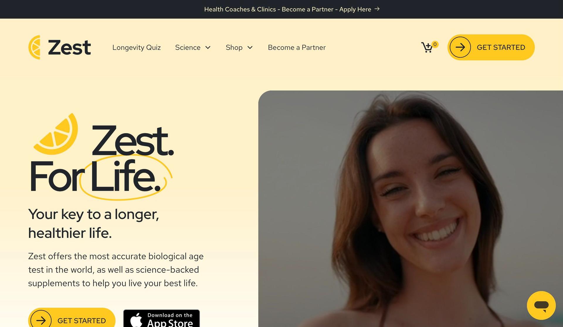 Zest Science-supplements company website designs