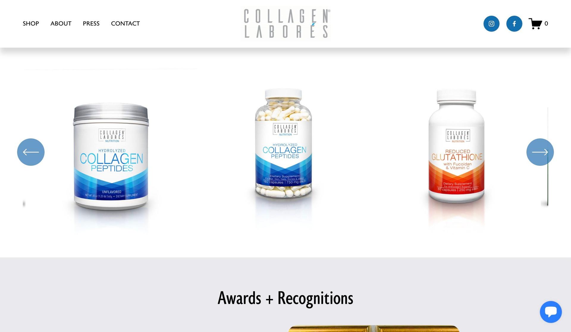 Collagen Labores-supplements company website designs