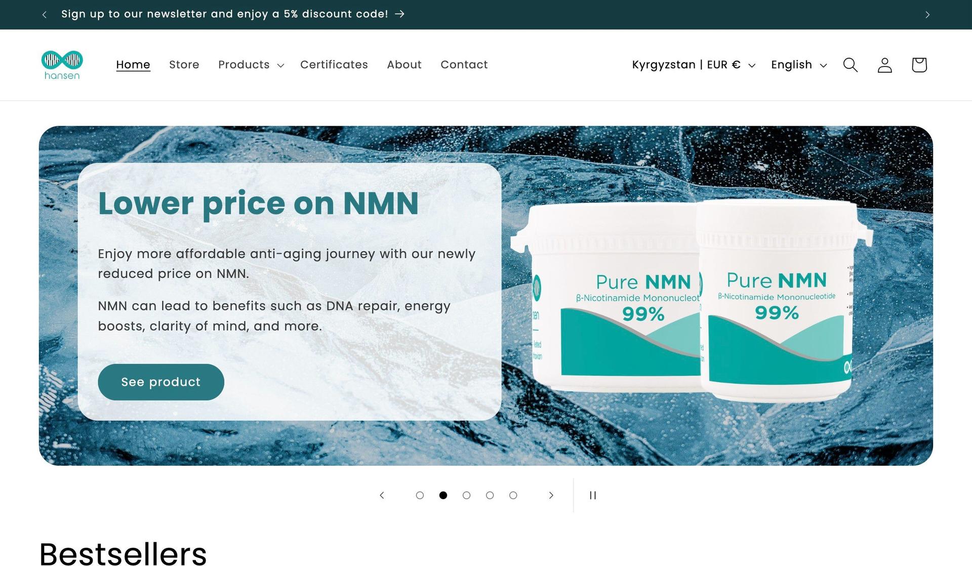 Hansen Supplements-supplements company website designs