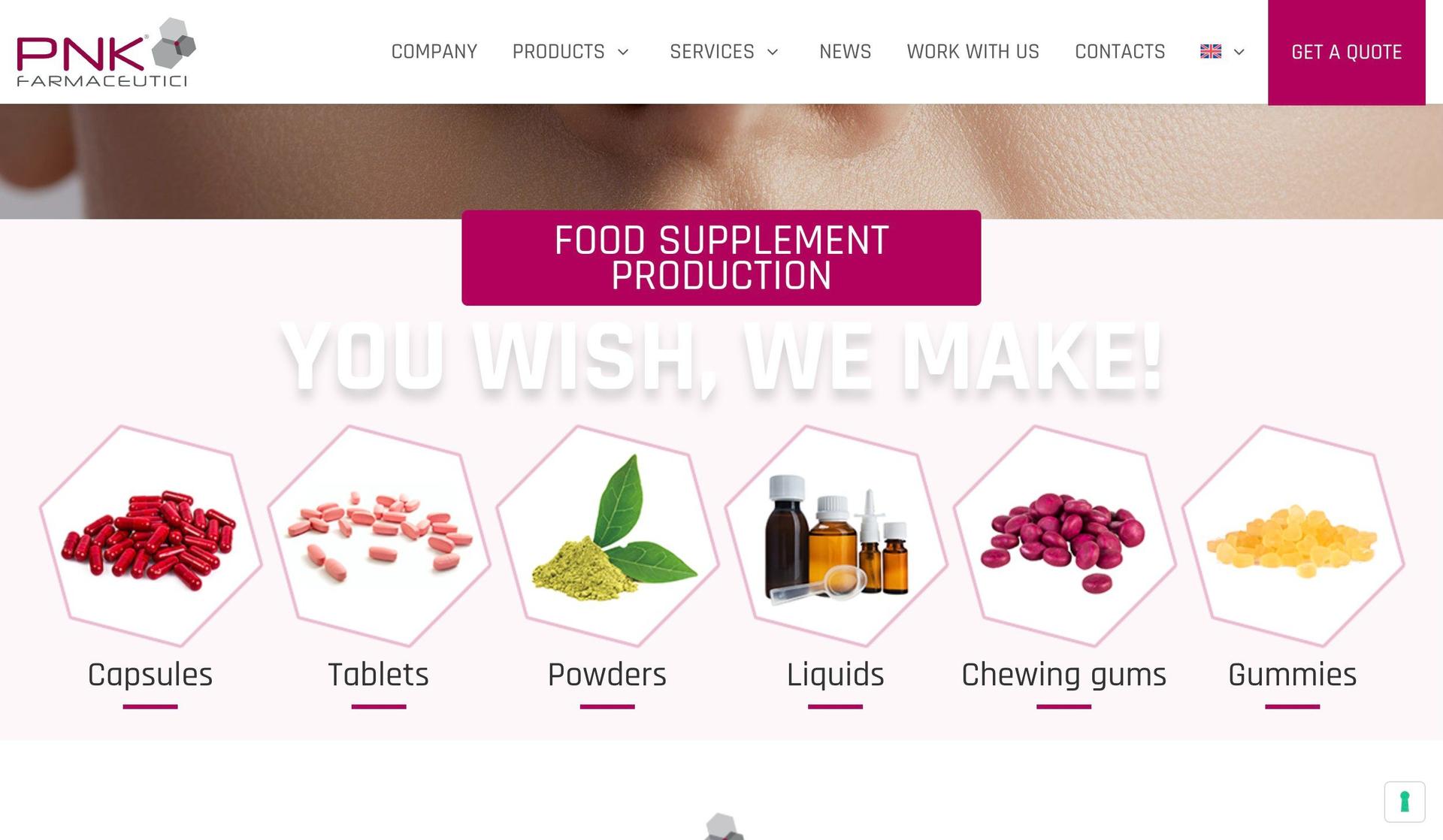 PNK Farmaceutici-supplements company website designs