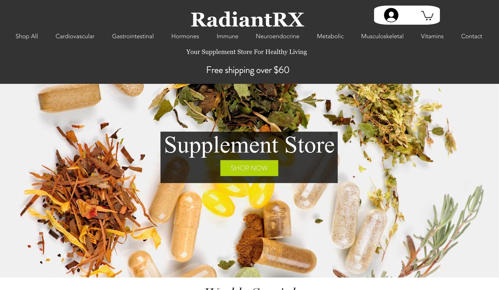 Rad Supplements-supplements company website designs