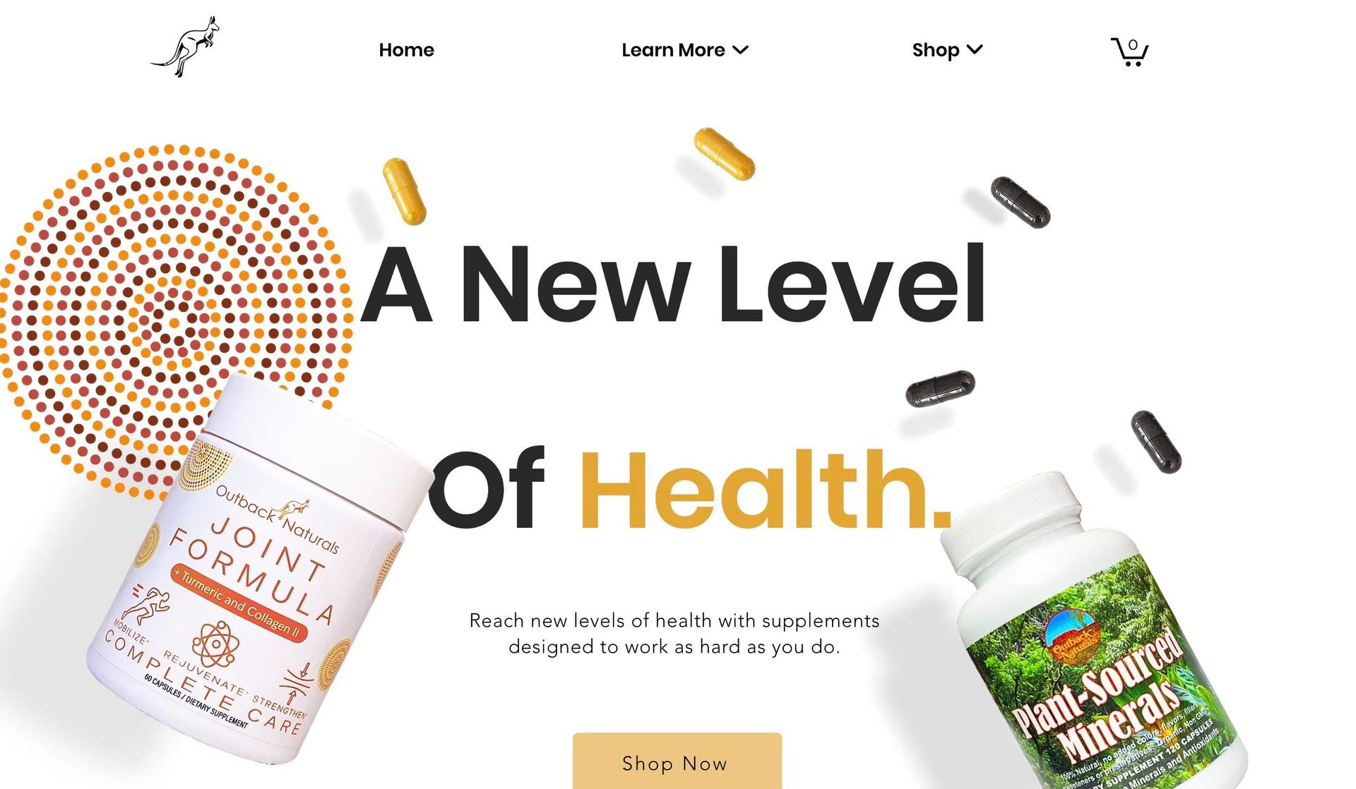 Outback Naturals-supplements company website designs