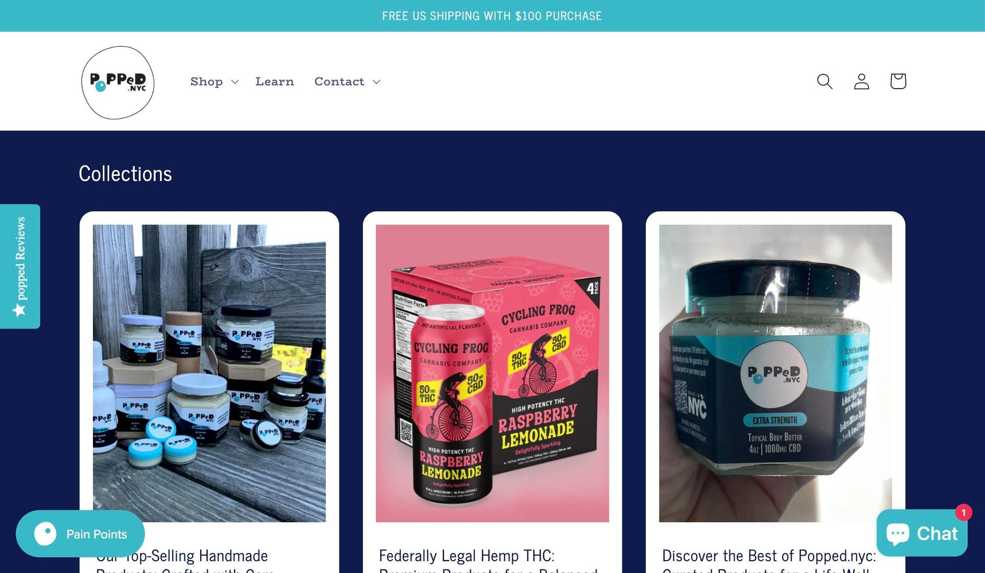 Popped NYC-cbd website designs