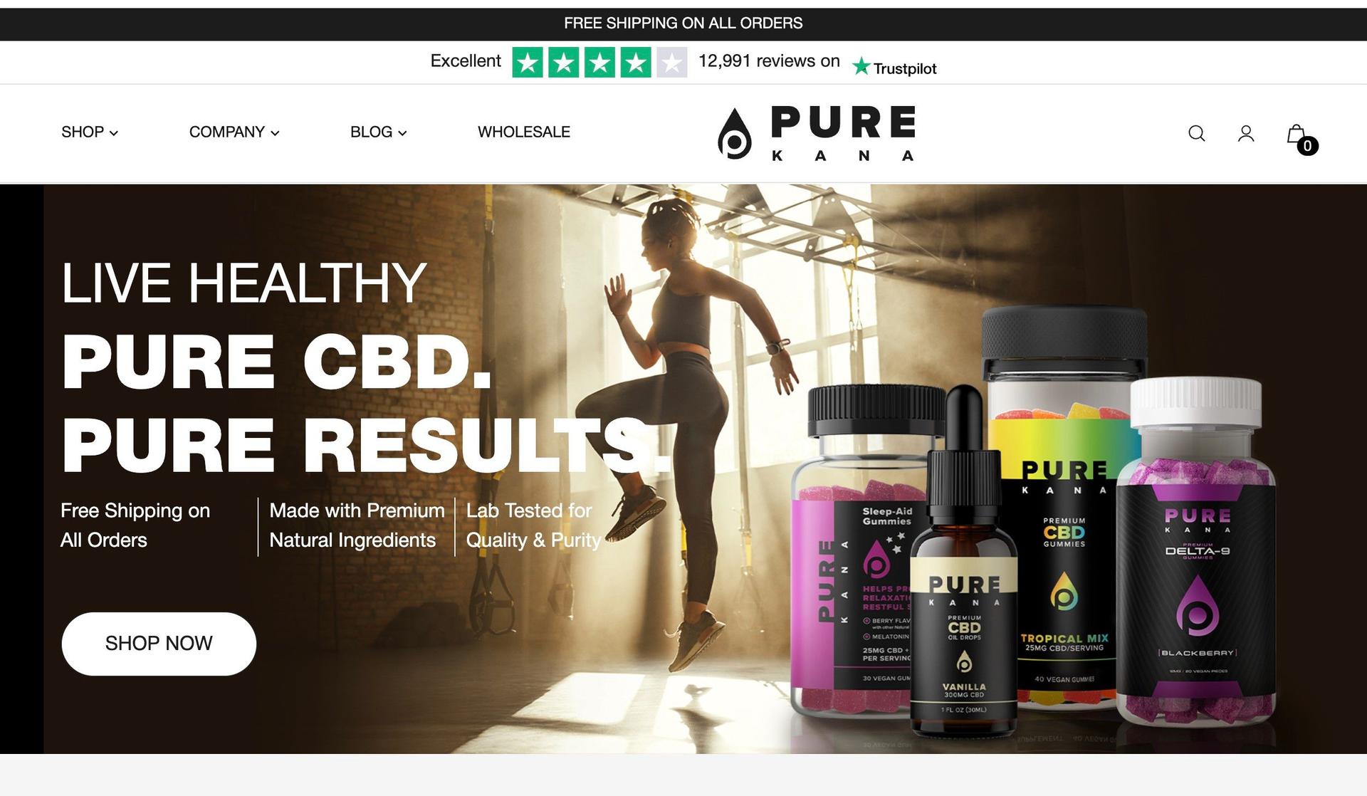 PureKana-cbd website designs