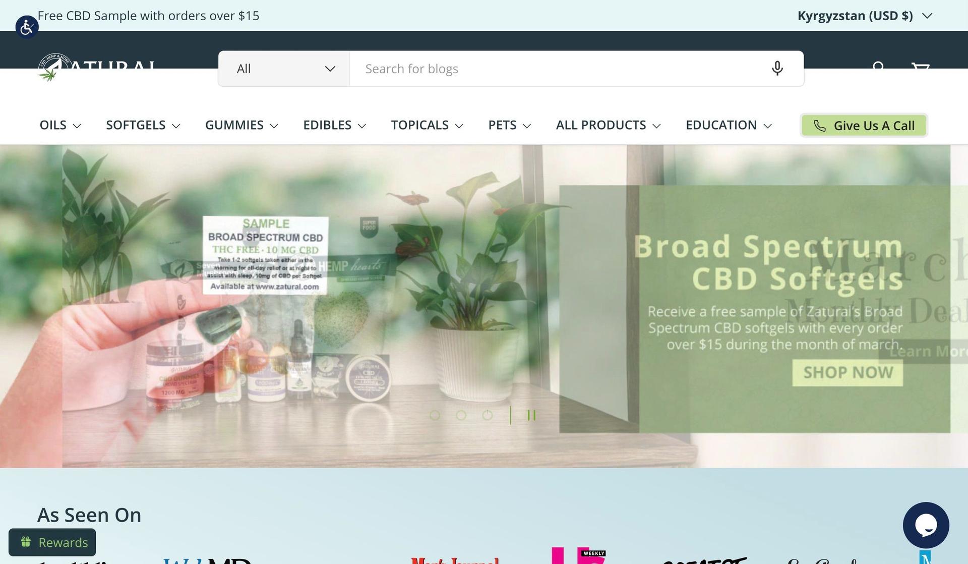 Zatural-cbd website designs