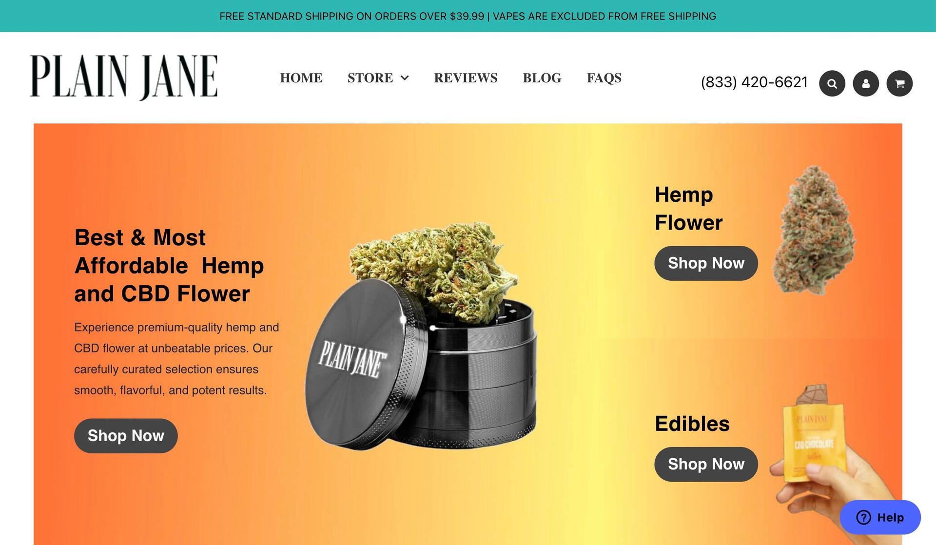 Plain Jane-cbd website designs