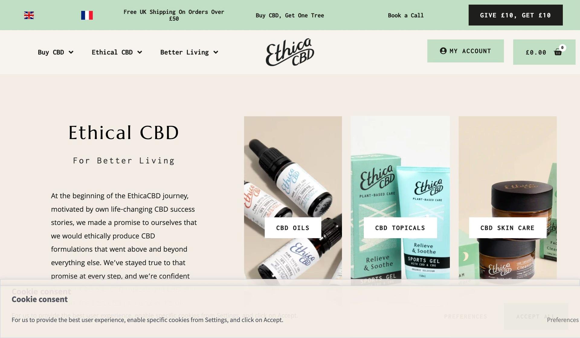 Ethica CBD-cbd website designs