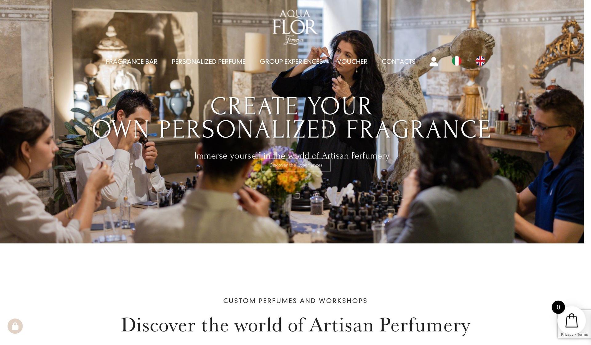 Aquaflor Experience-perfume website examples