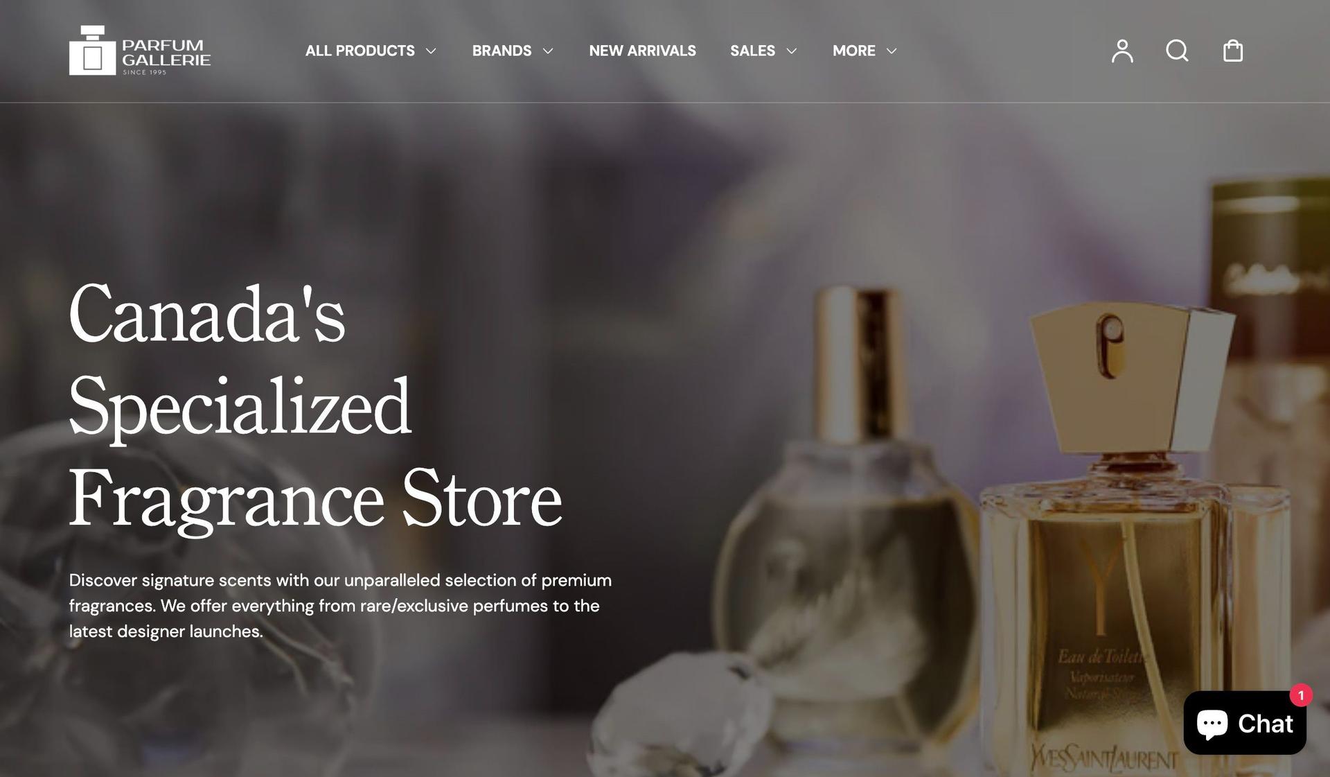 Parfum Gallerie-perfume website examples