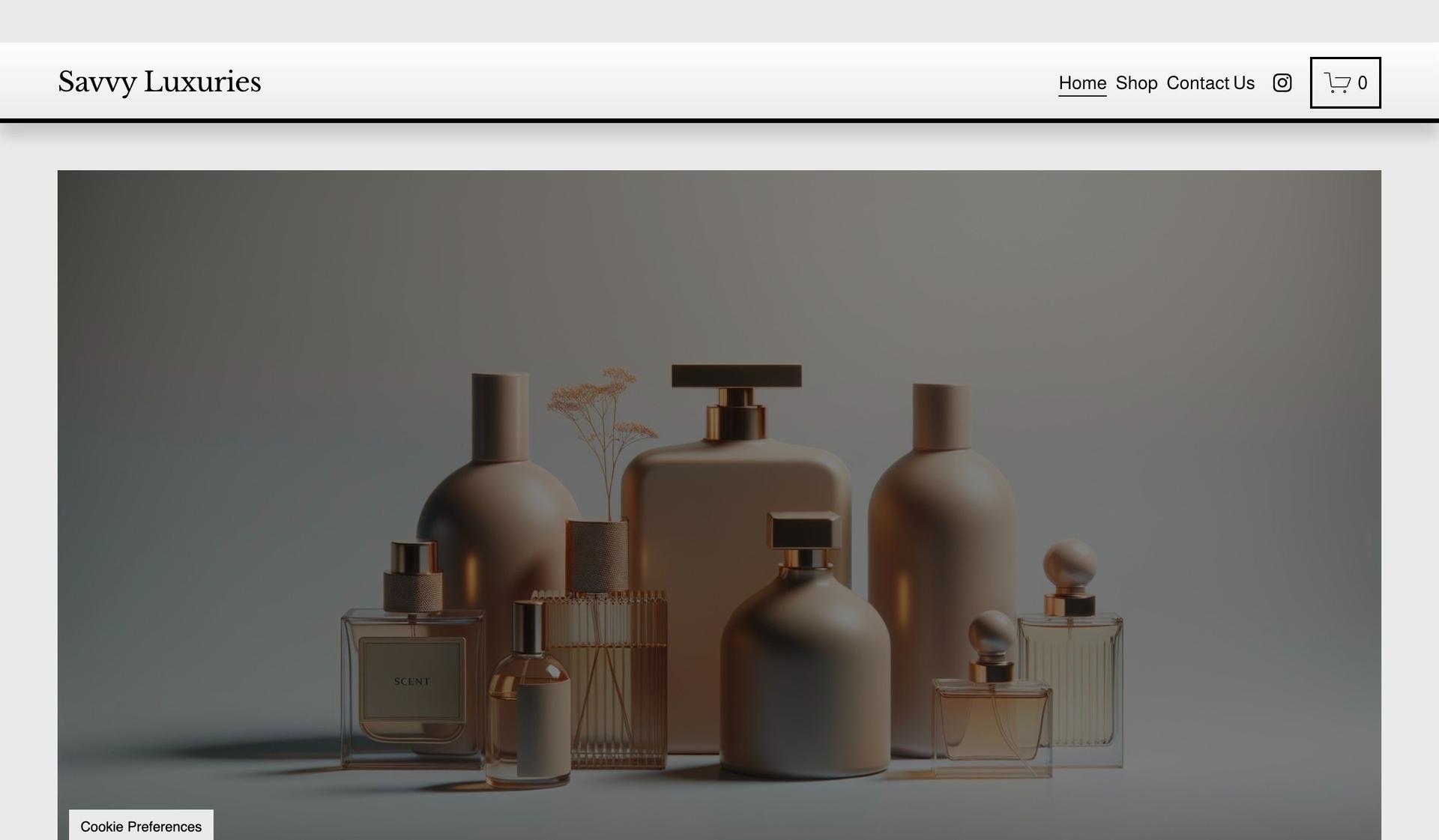 Savvy Luxuries-perfume website examples