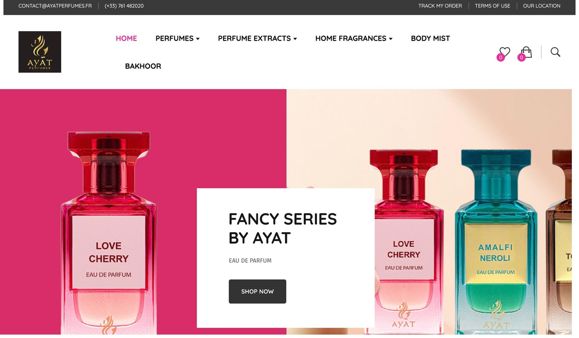 Ayat Perfumes-perfume website examples