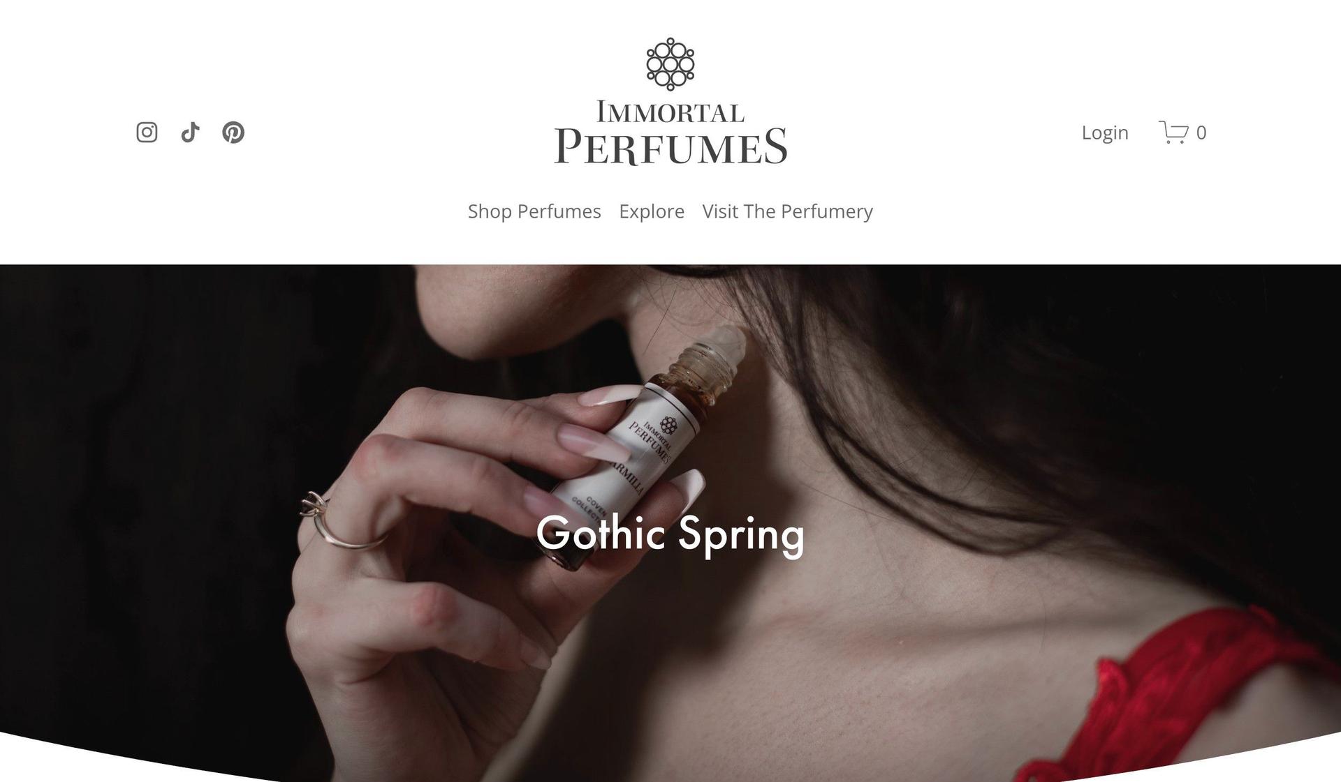 Immortal Perfumes-perfume website examples