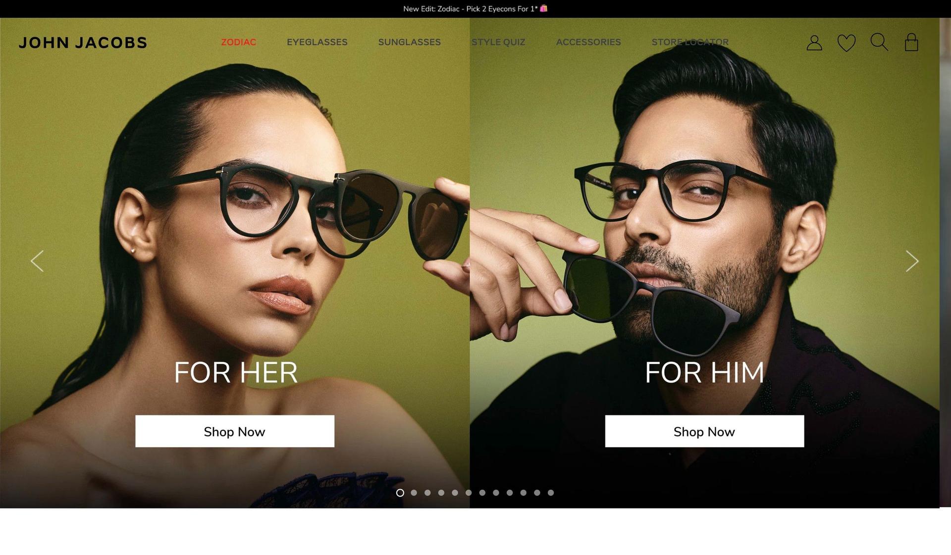 John Jacobs Eyewear-sunglasses website designs