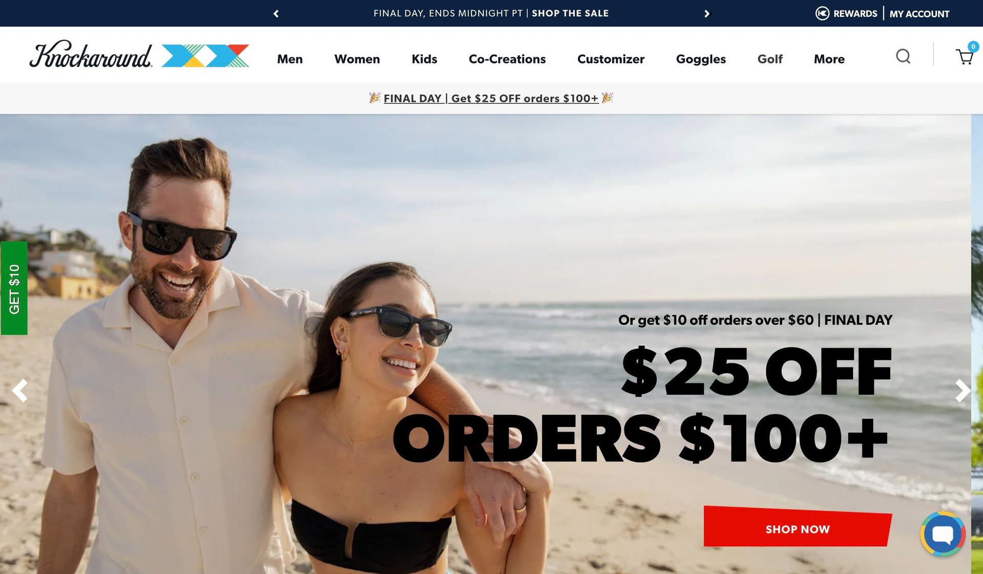 Knockaround-sunglasses website designs