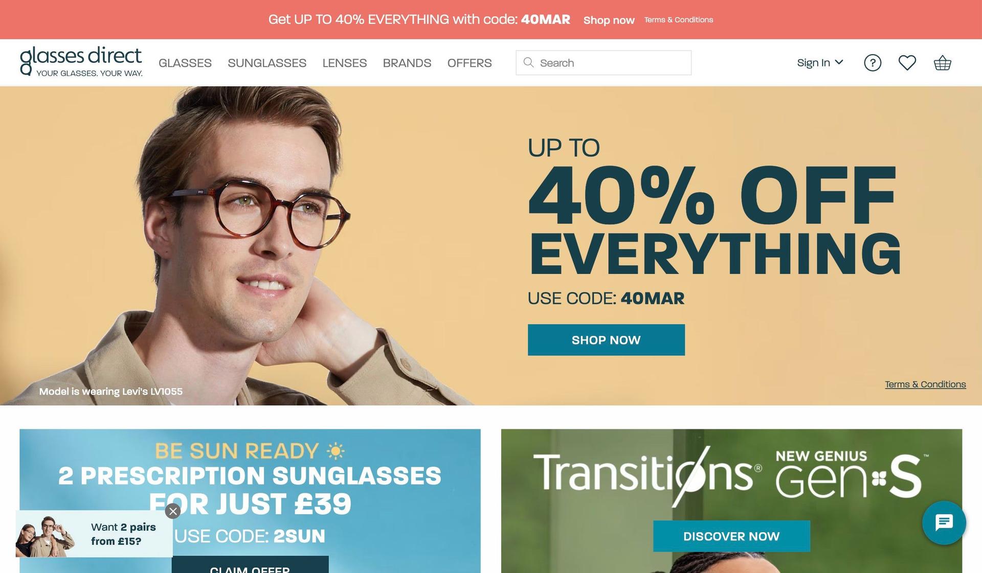 Glasses Direct-sunglasses website designs