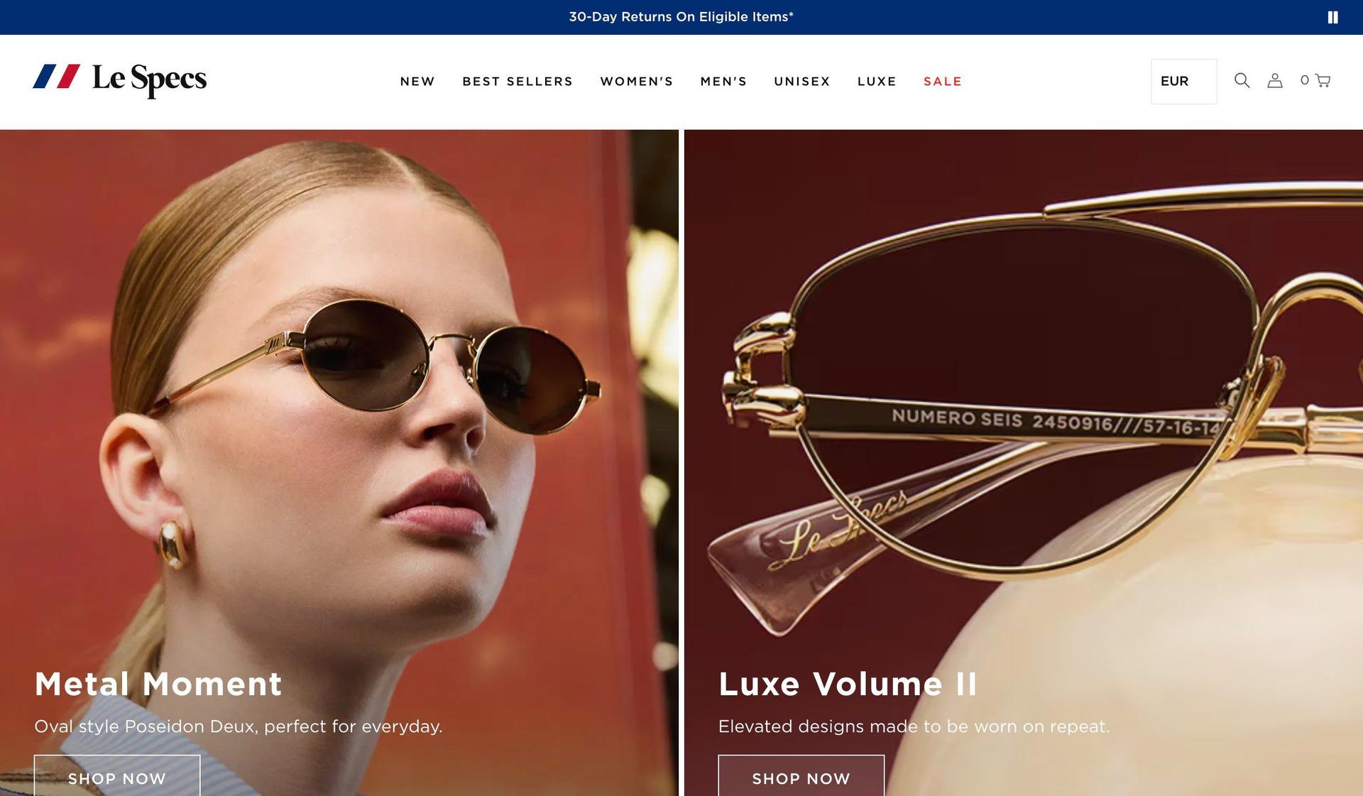 Le Specs-sunglasses website designs