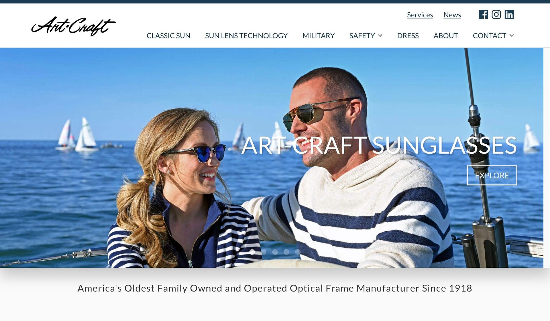 Artcraft Optical-sunglasses website designs