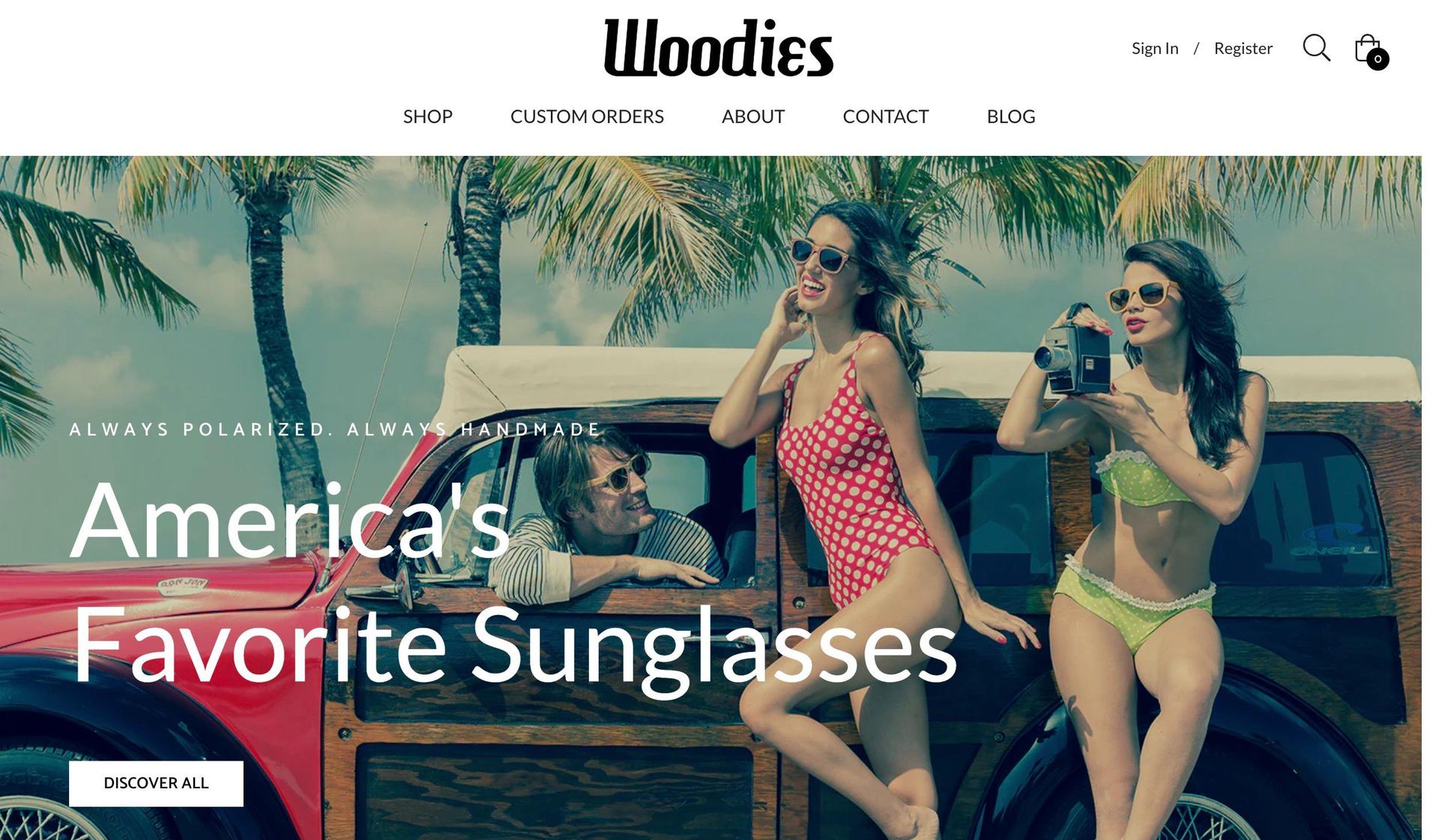 Woodies-sunglasses website designs
