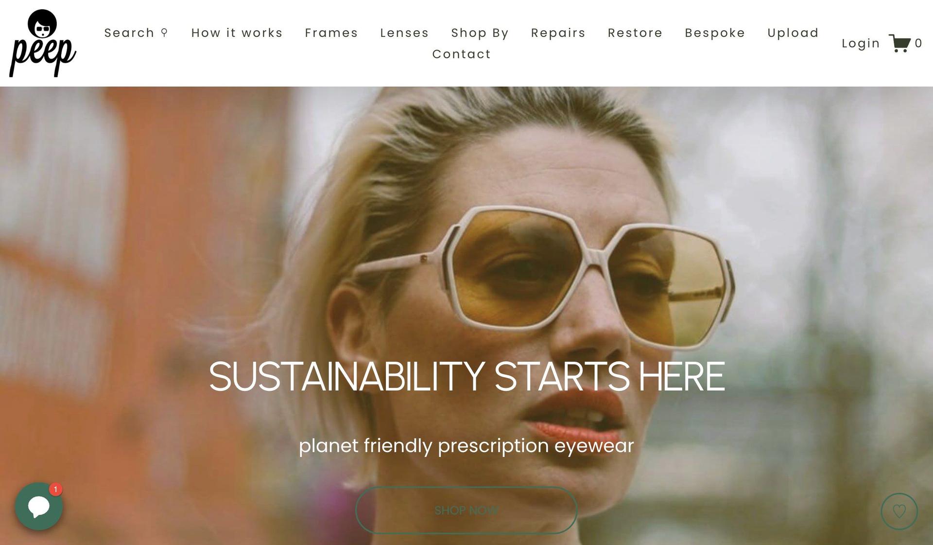 Peep Eyewear-sunglasses website designs