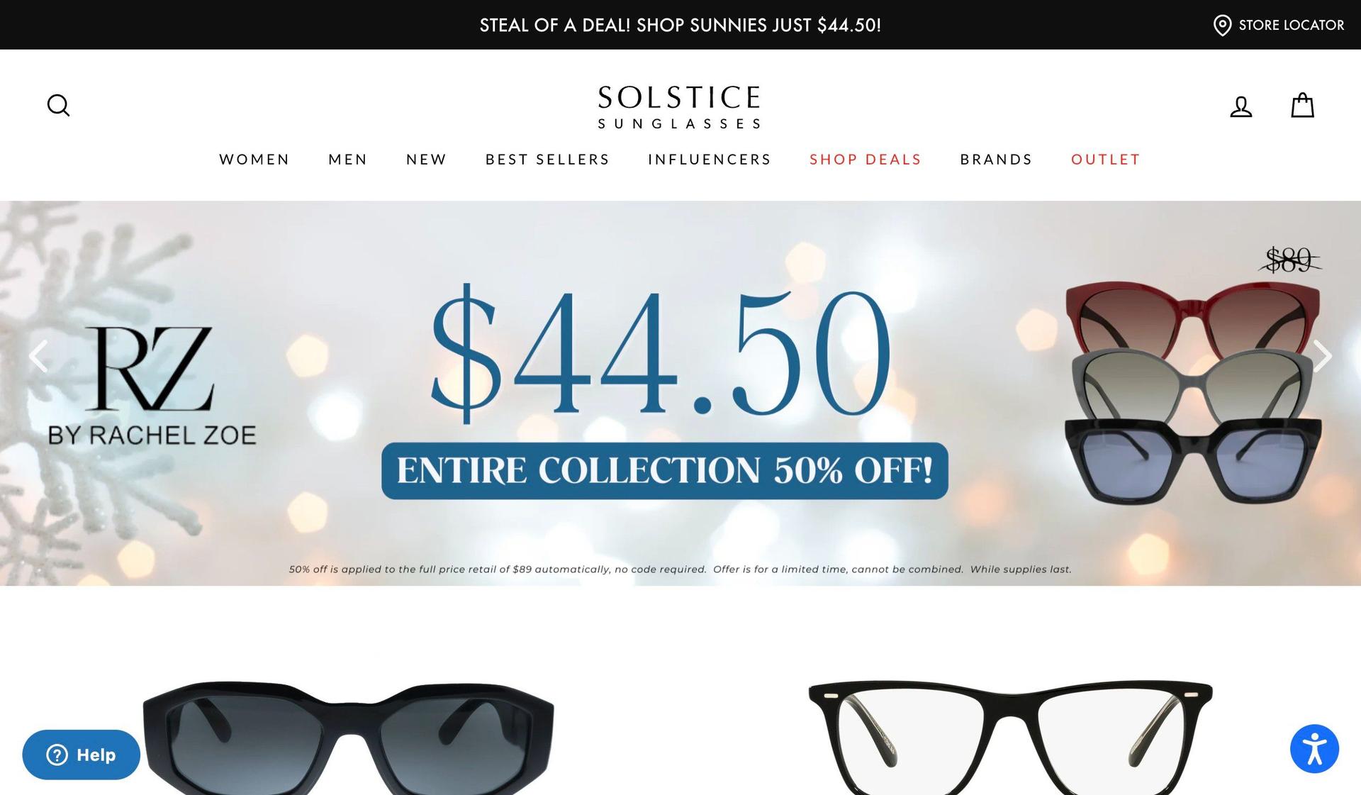 Solstice Sunglasses-sunglasses website designs