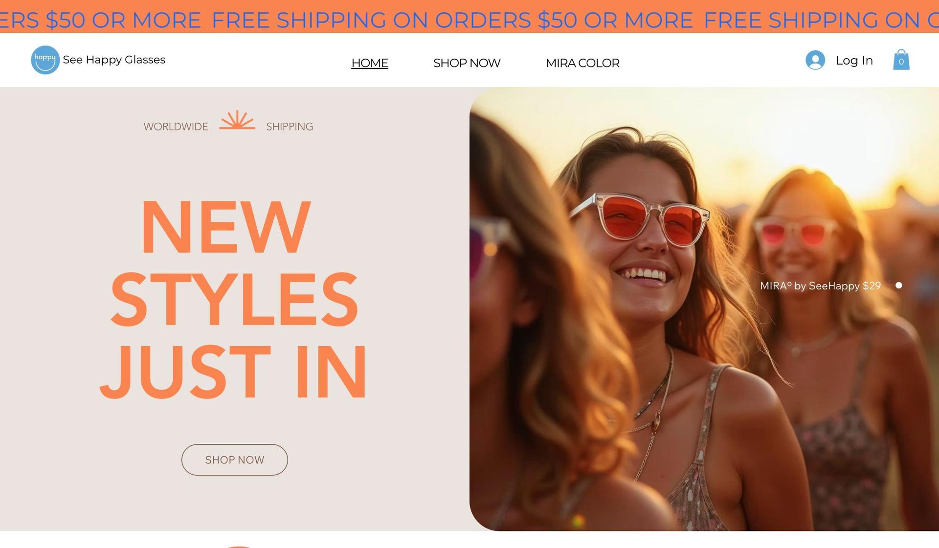 See Happy Glasses-sunglasses website designs