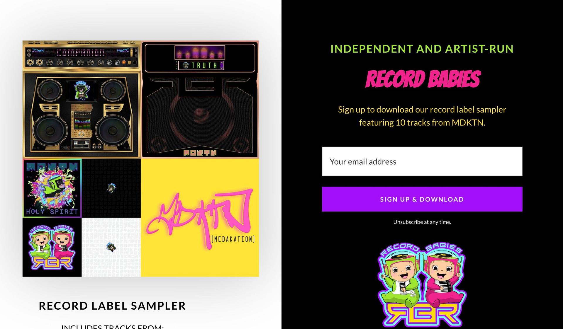 Record Babies-+im creator website examples+