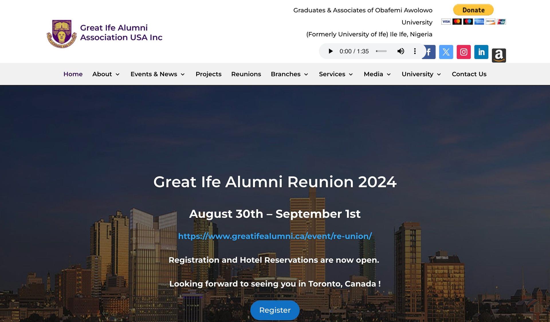 Great Ife Alumni-class reunion website examples